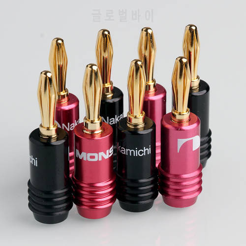 8/20pcs Speaker Banana Plug Adapter 4mm Wire Connector 24K Gold Plated For Musical HiFi Audio Banana Terminal Connectors