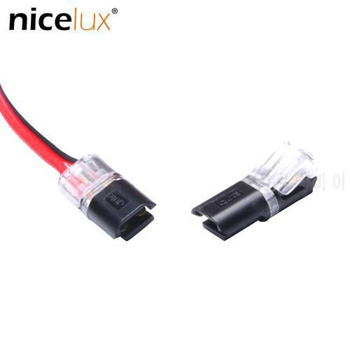 10pcs 2pin Electrical Cable Terminals Spring Quick Wire pluggable Connection Connectors Crimp Terminals for Cable 22-20AWG