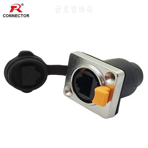 RJ45 Waterproof Network Connector,Copper Pins 8p8c Female Chassis Panel Mount Sockets RJ45 Ethernet Connector IP65 Straight Type