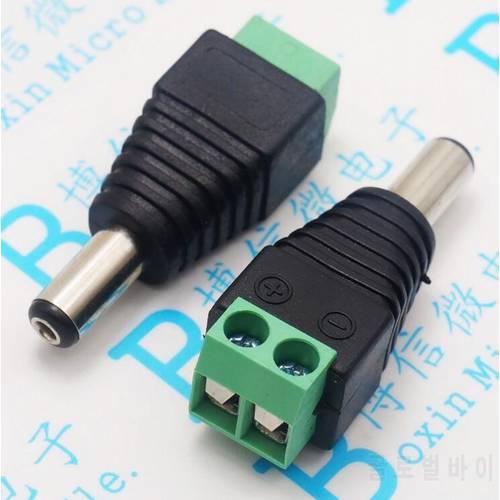 10pcs DC plug Male DC Power Plug Connector 2.1mm x 5.5mm 5.5*2.1mm Screw Fastening Type DC Plug Adapter to connection led strip