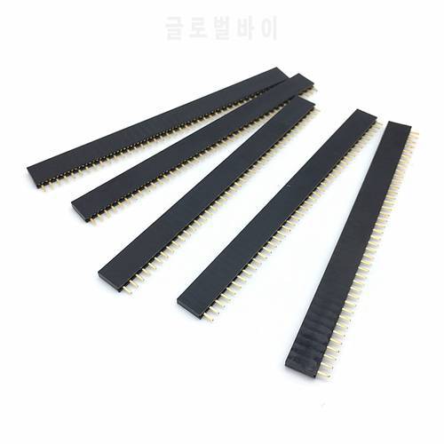 10PCS 1X40 PIN Single Row Straight Female PIN Header 2.54MM Pitch Strip Connector Socket 40P 40PIN 40 PIN For PCB Arduino