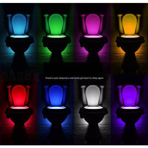 1PC Smart Toilet Night Light LED WC Closestool Body Motion Activated Seat PIR Sensor Auto Lamp Activated Pedestal Toilet