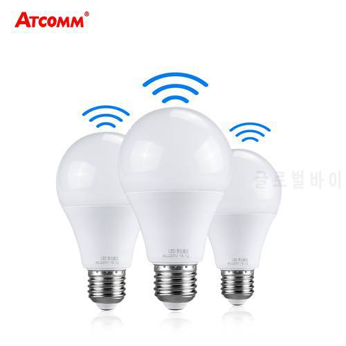 Ampoule LED 27 Light Bulb With PIR Motion Sensor 10W 15W 20W 220V Smart E27 Radar Lamp 6500K A65 A70 A80 110V