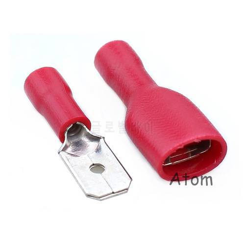 red terminal FDFD1.25-250*50 MDD1.25-250*50 red Female Male fasten Insulated Crimp Terminal Spade Electrical & Wiring Connector