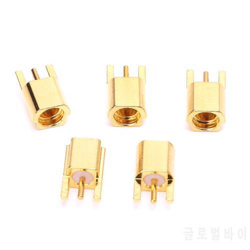 5Pcs MMCX Female Jack Connector PCB Mount With Solder Straight Goldplated 3 Pins MMCXKE Connector
