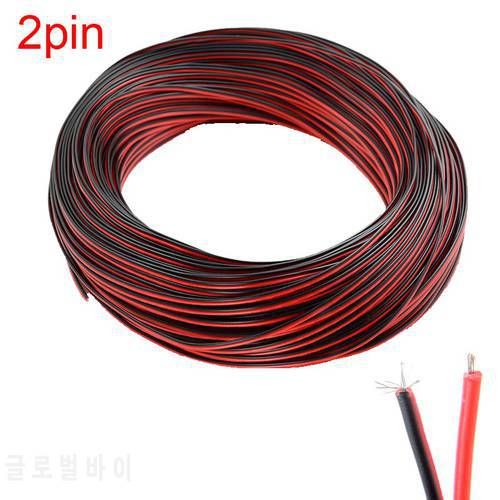 Tinned copper 22AWG 2 pin Red Black cable PVC insulated wire 2P 22 awg stranded wire Electric cable led electronic wire cable