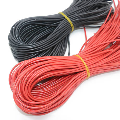 10meter/lot Special soft high temperature silicone wire 10 12 14 16 18 20 22 24 26 AWG (5m red and 5m black) color