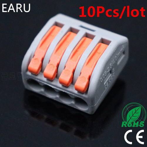 10Pcs PCT-214 PCT214 222-414 Universal Compact Wire Wiring Connectors Connector 4 Pin conductor terminal block lever fit