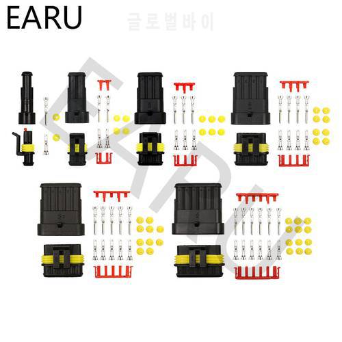 5 Sets Kit 1P 2P 3P 4P 5P 6P AMP 1.5 Male And Female Plug Automotive Waterproof Connectors Xenon Lamp Lamp Connector For Car Hot