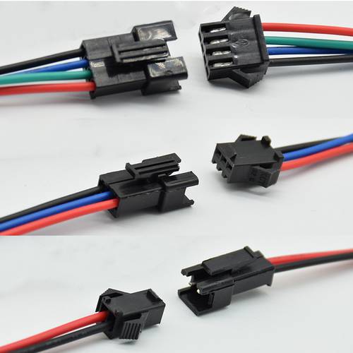5pairs/10pcs 2pin 3pin 4pin JST LED Connectors 15cm Long Male and Female Connector for 3528 5050 WS2811 WS2812 LED Strip Tape
