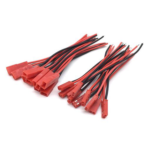 10pairs/lot 2*100mm 150mm 2PIN JST Connector Plug Cable 2*10cm 15cm Male+Female for RC Battery Connector Terminals