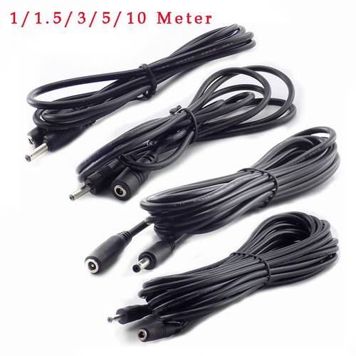 1/1.5/3/5/10M DC Power Cable Extension 5V 2A Cord Adapter 3.5mm x 1.35mm DC Male DC Female Connector for CCTV Security Camera