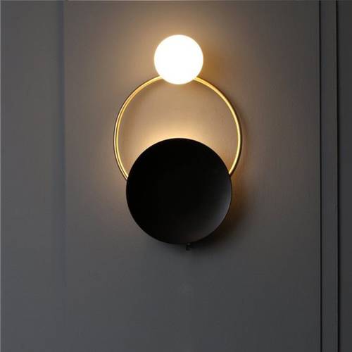 Nordic Art Eclipse G9 LED Wall Light Luxury Retro Copper Sconce Personality Art Bedroom Bedside Lamp Creative Cafe Aisle Lamp