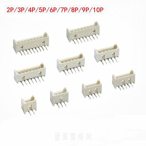 20Pcs/Lot Board to Wire JST Connector 1.25 mm Header Male Blade 2 3 4 5 6 7 8 9 10 Pin Through Hole 1.25 Right Angle PCB