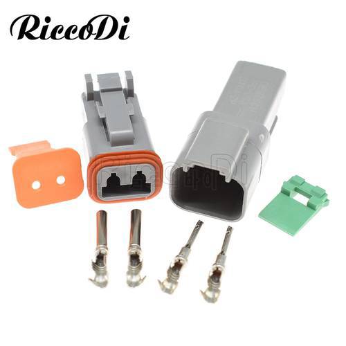 1-20 Sets Kit Deutsch DT 2 Pin 22-16AWG Waterproof Electrical Wire Connector Plug DT06-2S DT04-2P For Car