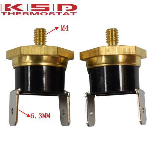 2PCS KSD301 M4 Copper Screw Bimetal Thermostat Bimetallic Disc Thermostat 40C/50C/65C/70C/75C/80C/90C/100C/120C/130C/150C