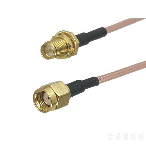 1Pcs RG316 RPSMA Female plug Bulkhead to RP-SMA Male Jack Connector RF Coaxial Jumper Pigtail Cable For Radio Antenna 4inch~10M