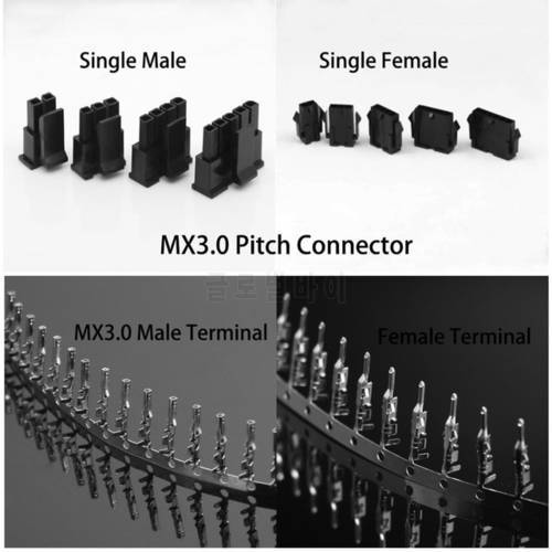 10Set Molex 3.0 mm Connector 43645/43640 Single Row Male/Female Housing+ Terminals 2/3/4/5 Pin