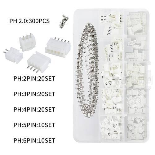 JST 2.0 PH/2.54 XH Male Female Connector 2/3/4/5/6Pin Plug With terminal Wires Cables Socket Header Dupont Wire Connectors Kit