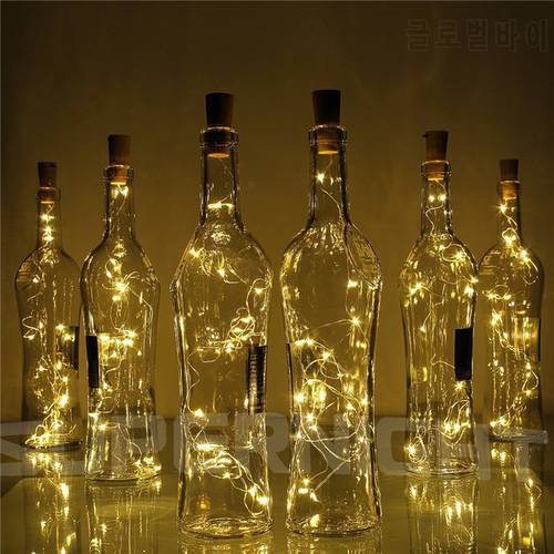 String Light with Bottle Stopper 2m 20leds Cork Shaped Wine Bottle Lights Decoration for Alloween Christmas Holiday Party