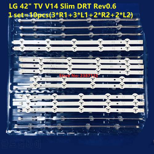 10pc/set LED strip 42&39&39 V14 Slim DRT Rev0.6 R1/L1/R2/L2-Type for 42LB673V 42LB670V 42LB731V 42LB680V 42LB677V 42LB679V 42LB675V