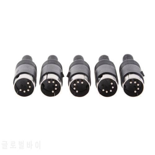 5pcs/lot 5 Pin DIN Male Connector 5 Pin DIN Plug Jack With Plastic Handle Keyboard Cable Connector Adapter