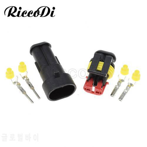 1-20Set Female Male Superseal AMP 2 Pin 282080-1 282104-1 Waterproof Electrical Wire Cable Automotive Connector Car Plug
