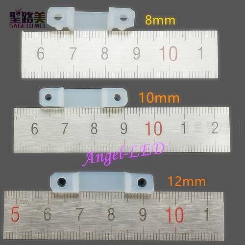 Free Shipping 8mm 10mm 12mm LED Strip Silicon Clip Connector & Screw For flexible SMD5050 RGB Single Color tape fixing holder