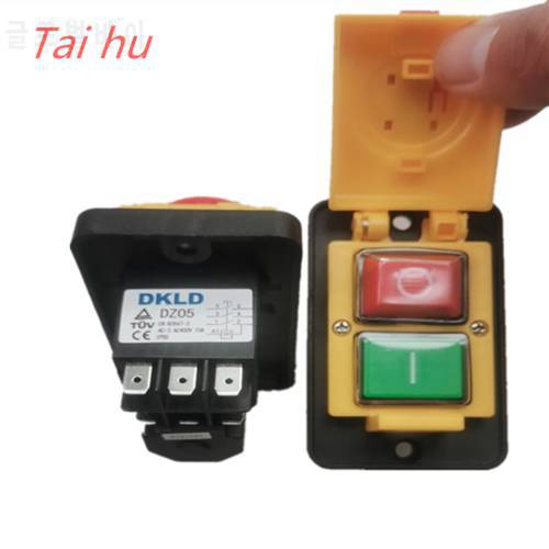 DKLD DZ05 7pins IP55 380VAC 10A Waterproof On/Off Solenoid Electromagnetic Pushbutton Push Button Switches Machine Start Swit