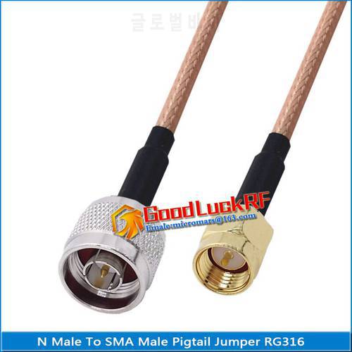 1X Pcs High-quality N Male to SMA Male Coaxial Type Pigtail Jumper RG316 Cable SMA to N Low Loss