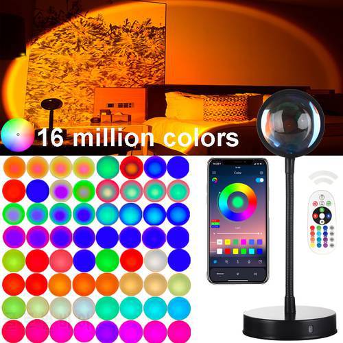 Smart APP 64 Million Colors Sunset Projector Lamp light for Living Room,Bar, Bedroom Home Decoration,Meditation
