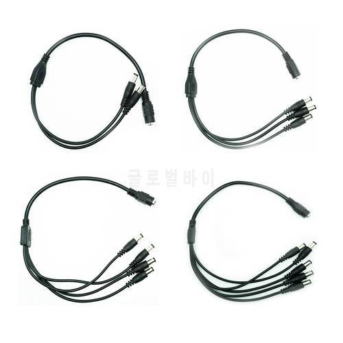 1Female to 2/3/4/5/6/8/10 Male DC Connector Power Cord For LED Strip Controller Camera 40CM High Quality Distribution Line