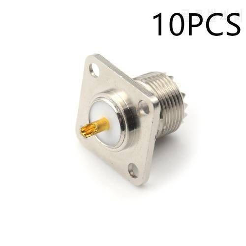 10X Female SO-239 Jack Square Shape Solder Cup Coax Connector for Radio Female UHF Panel SO239 Wholesale
