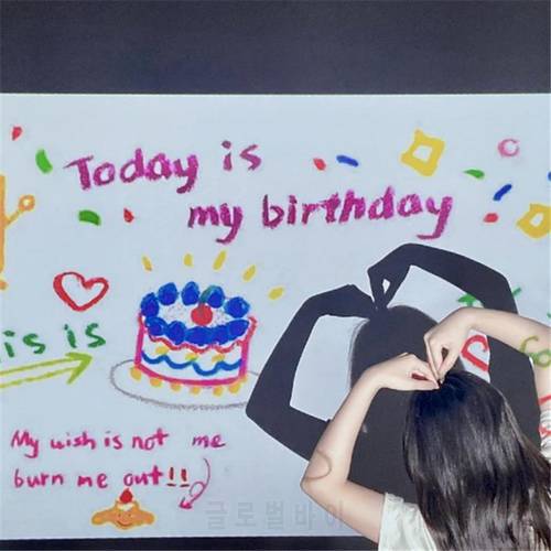 Ins Style Birthday Projector Light Happy Birthday LED Batteries Powered Control Night Projector Lights Lamp Birthday Party Gift