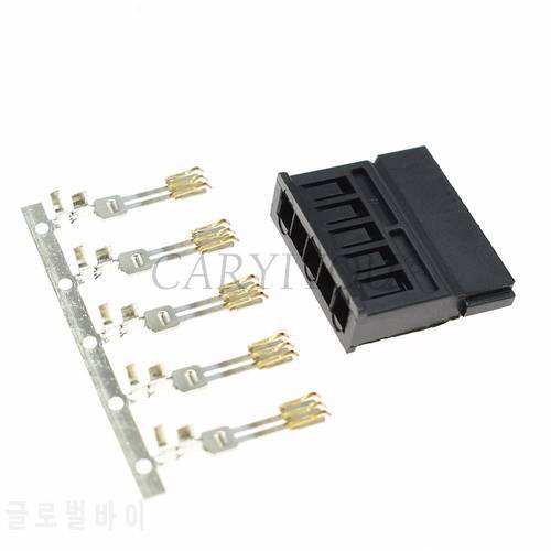 5 Set Black IDE HDD Sata Power Fale Connector With Copper Terminal Metal Pin For Hard Disk Computer