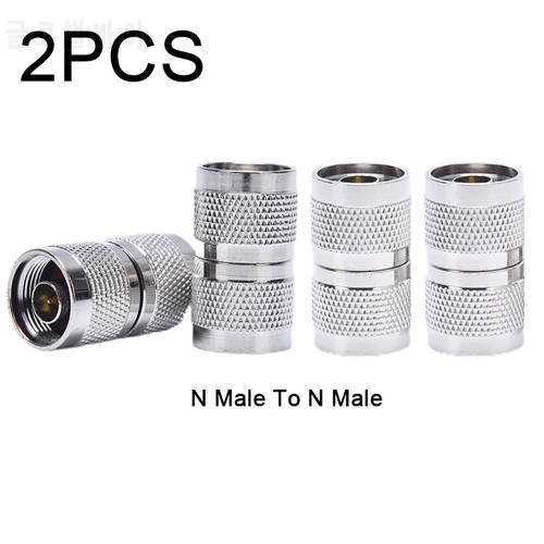 2PCS N Male Plug to N Male Plug Straight RF Coaxial Connector Adapter
