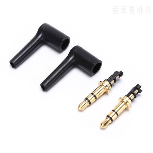 1/2PC 3.5mm Jack 4 Pole 3.5 Male 90 Right Angle L-shaped Stereo Headphone Plug Repair Earphone Jack Audio Soldering Connector