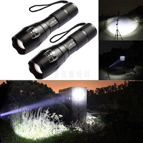 High Quality Aluminum Alloy Cree XML T6 LED Flashlight Tactical Military LED Flashlight 980000LM Zoomable 5-Mode Without Battery