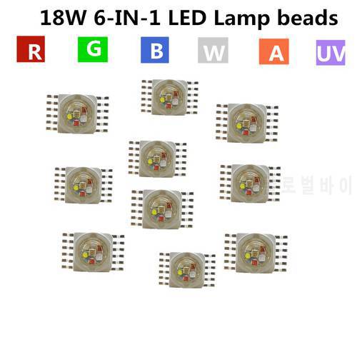 10pcs / RGBWA+UV 6IN1 led lamp beads stage lighting led diode special LED light bead