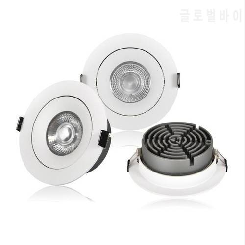 Dimmable Recessed Round LED Downlights 12w 15W Cob Ceiling Spot Lights AC85-265V Bedroom TV Background Living Room Foyer