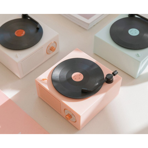 Vinyl Record Player Speaker Wireless Bluetooth Portable Mini Retro Radio Desktop Card AUX Audio Small Classic Music Voice Box